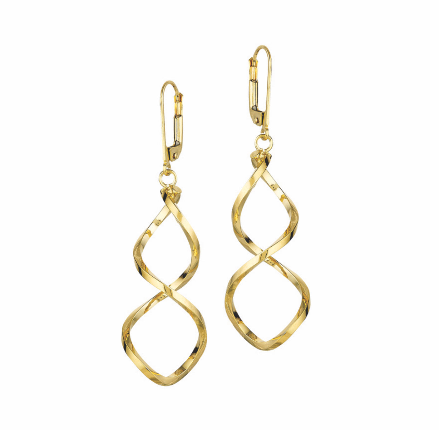 14K GOLD - INFINITY DANGLE EARRINGS.