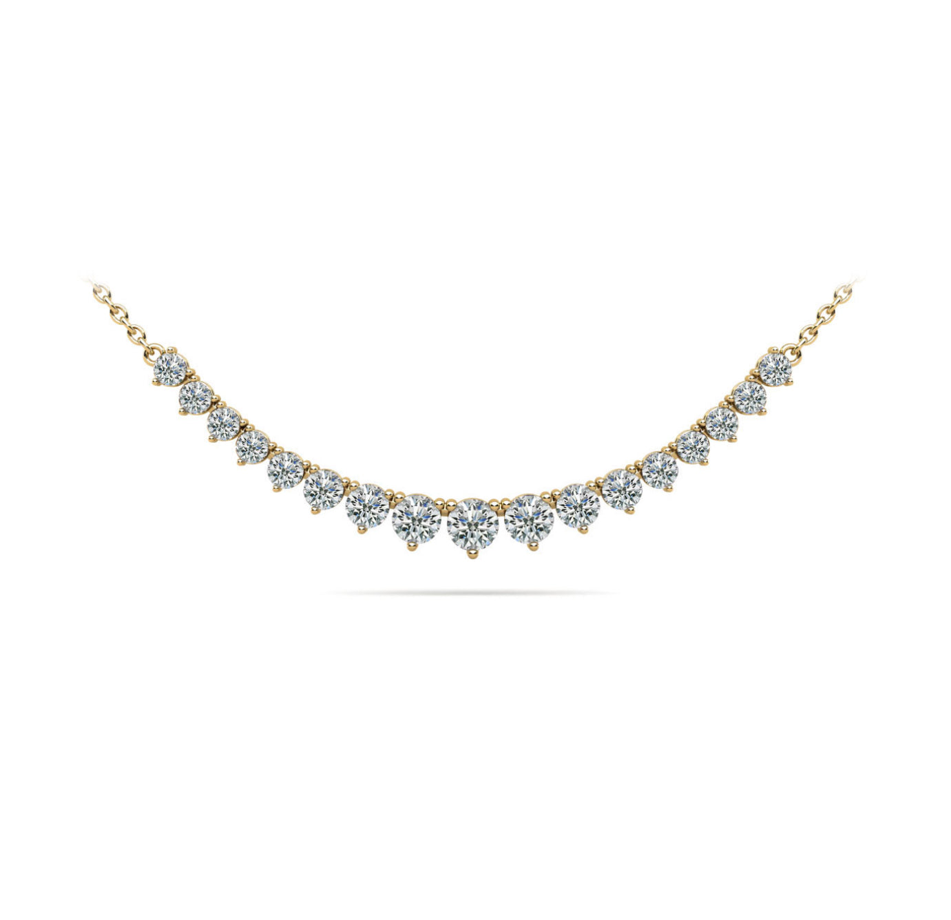 14K GOLD - LAB DIAMOND PARTIAL GRADUATED NECKLACE.