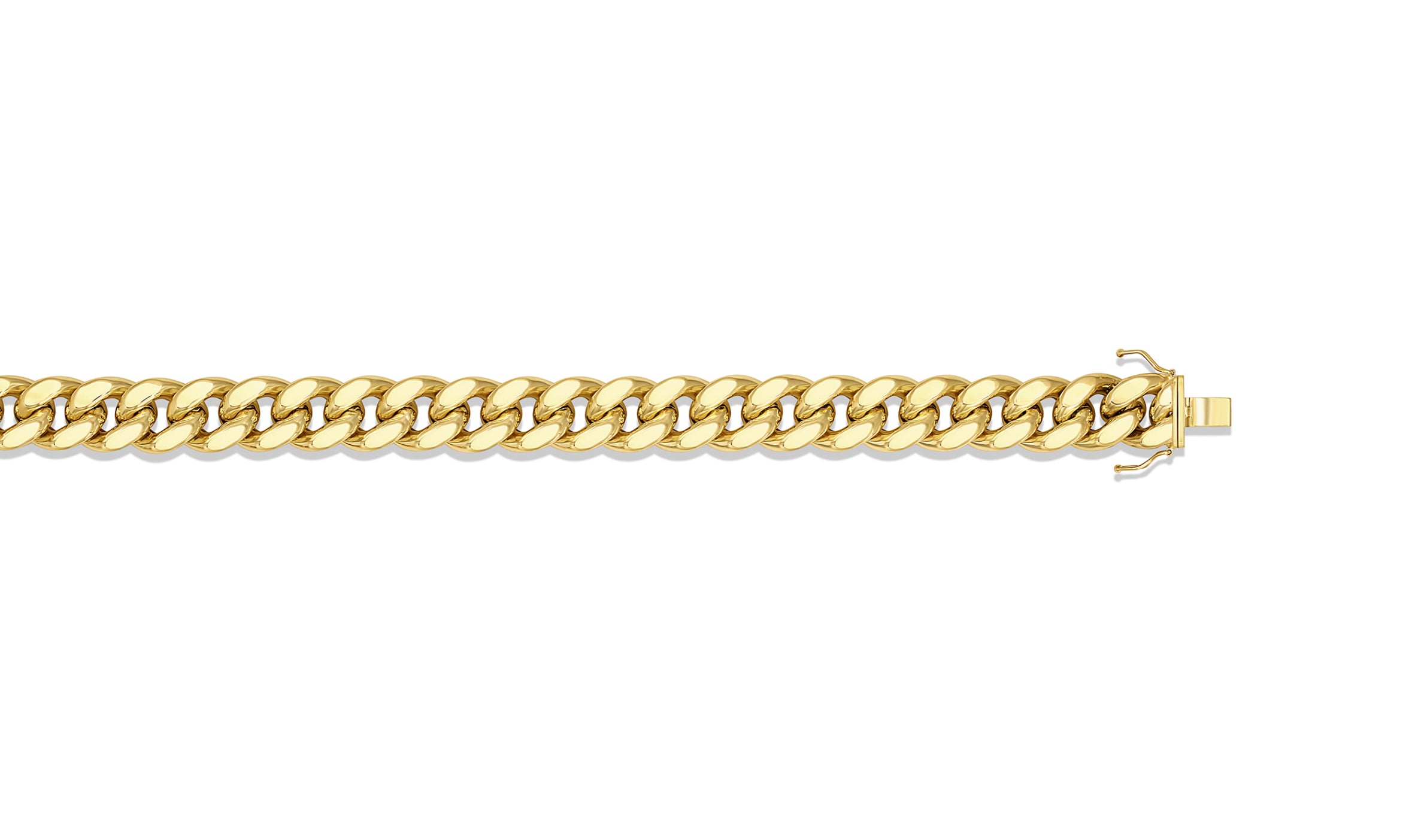 14K SEMI-SOLID GOLD - MIAMI CUBAN LINK CHAIN 13MM .