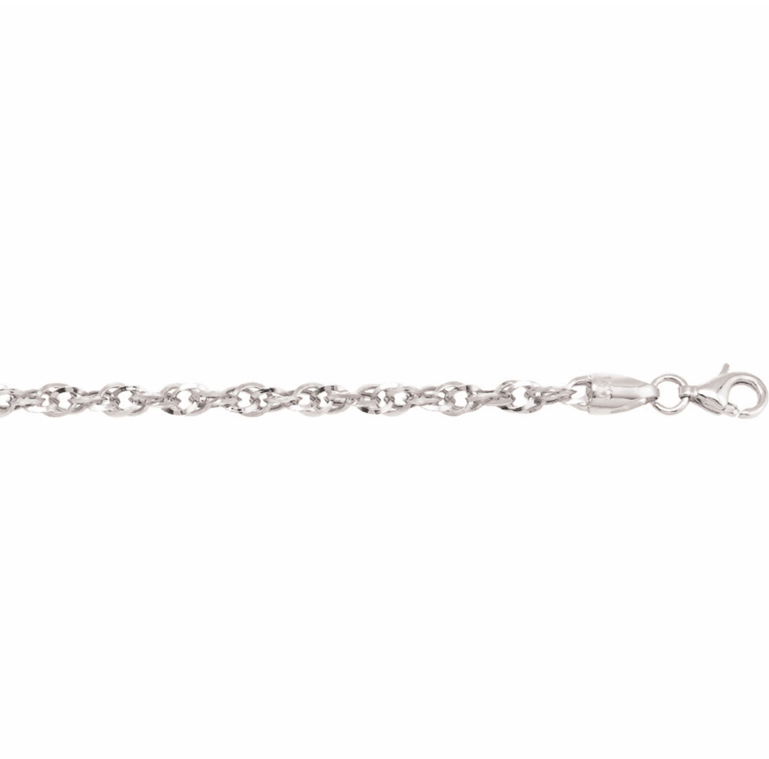 14K WHITE GOLD - DESIGNER CABLE CHAIN 3.2MM.