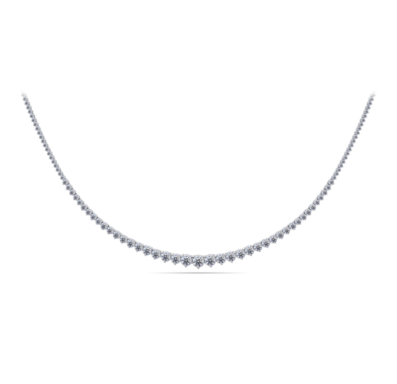 14K WHITE GOLD - LAB DIAMOND GRADUATING NECKLACE.