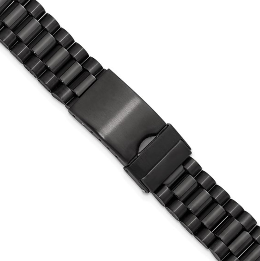 BLACK STAINLESS STEEL - GILDEN APPLE SMART WATCH PRESIDENTIAL BAND 7.4”