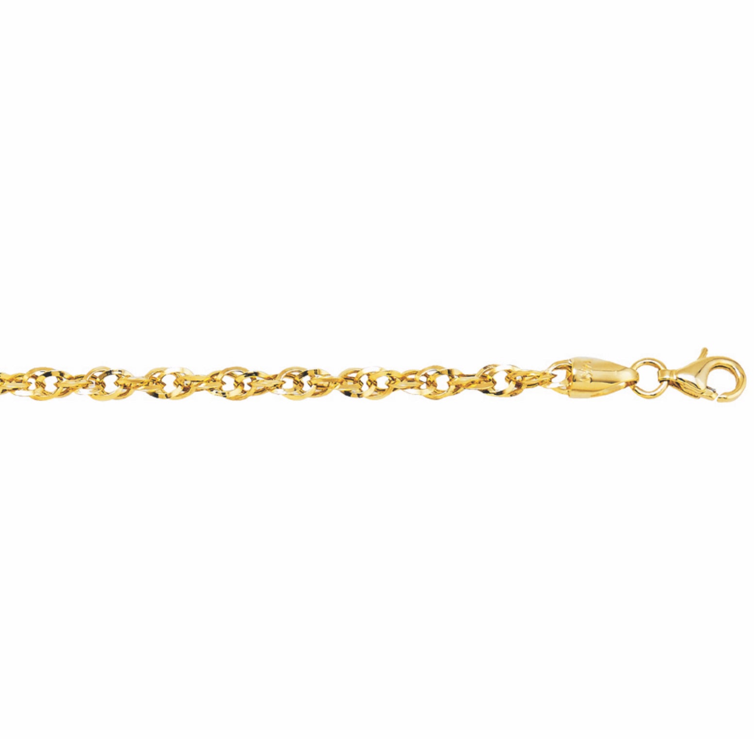 14K GOLD - DESIGNER ROPE CHAIN 3MM.