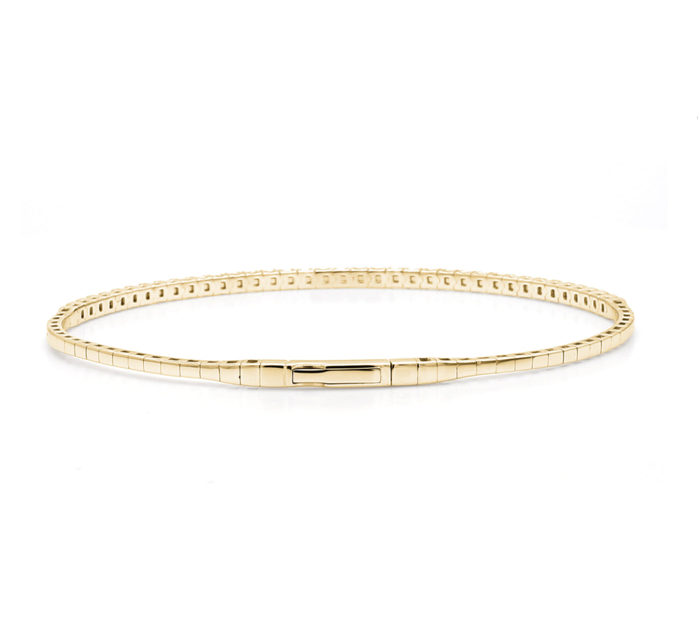 14K GOLD - LAB DIAMOND FLEXI HALF BANGLE BRACELET.