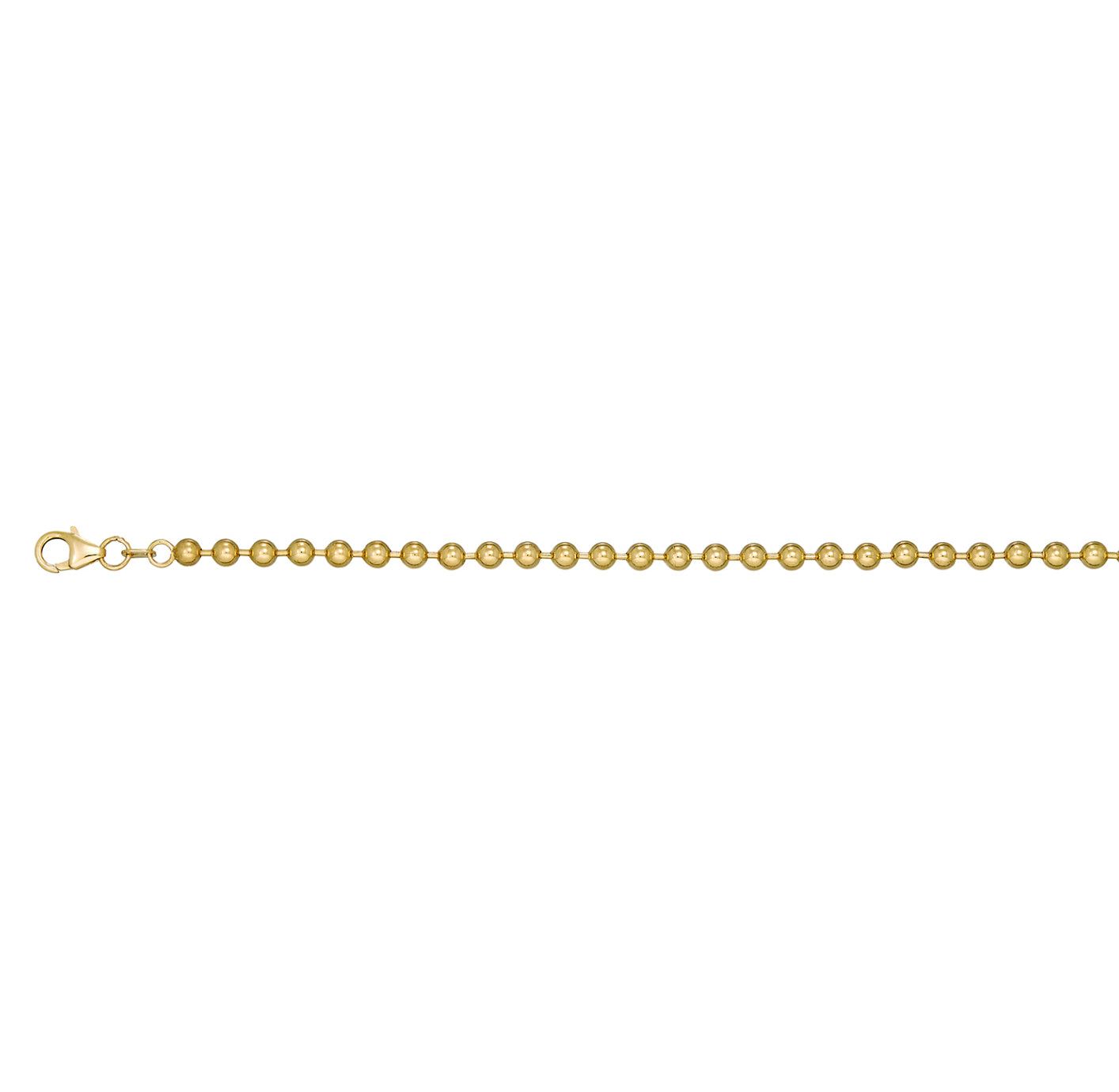 14K GOLD - POLISHED BALL CHAIN 4MM.