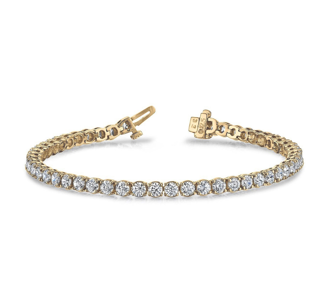 14K GOLD - LAB DIAMOND TENNIS BRACELET.