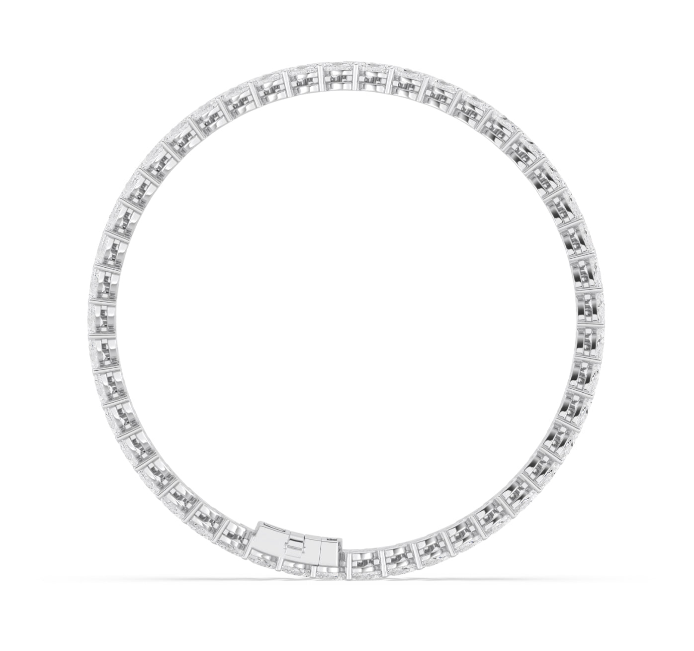 14K WHITE GOLD - LAB DIAMOND DOUBLE PEAR BRACELET.