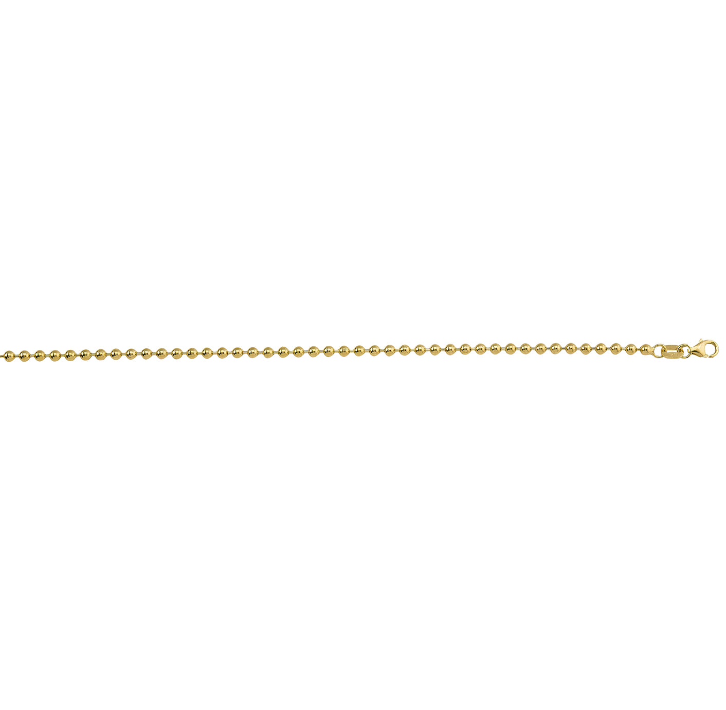 14K GOLD - POLISHED BALL CHAIN 2.5MM.