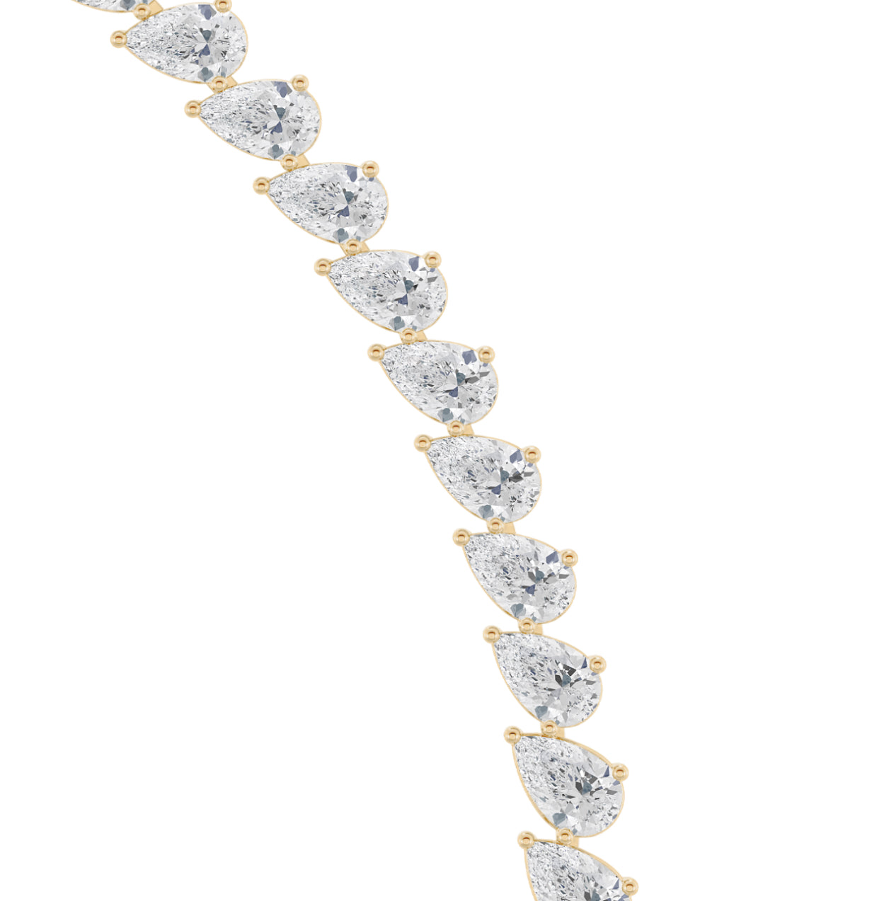 14K GOLD - LAB DIAMOND PEAR GRADUATING CHAIN/NECKLACE.