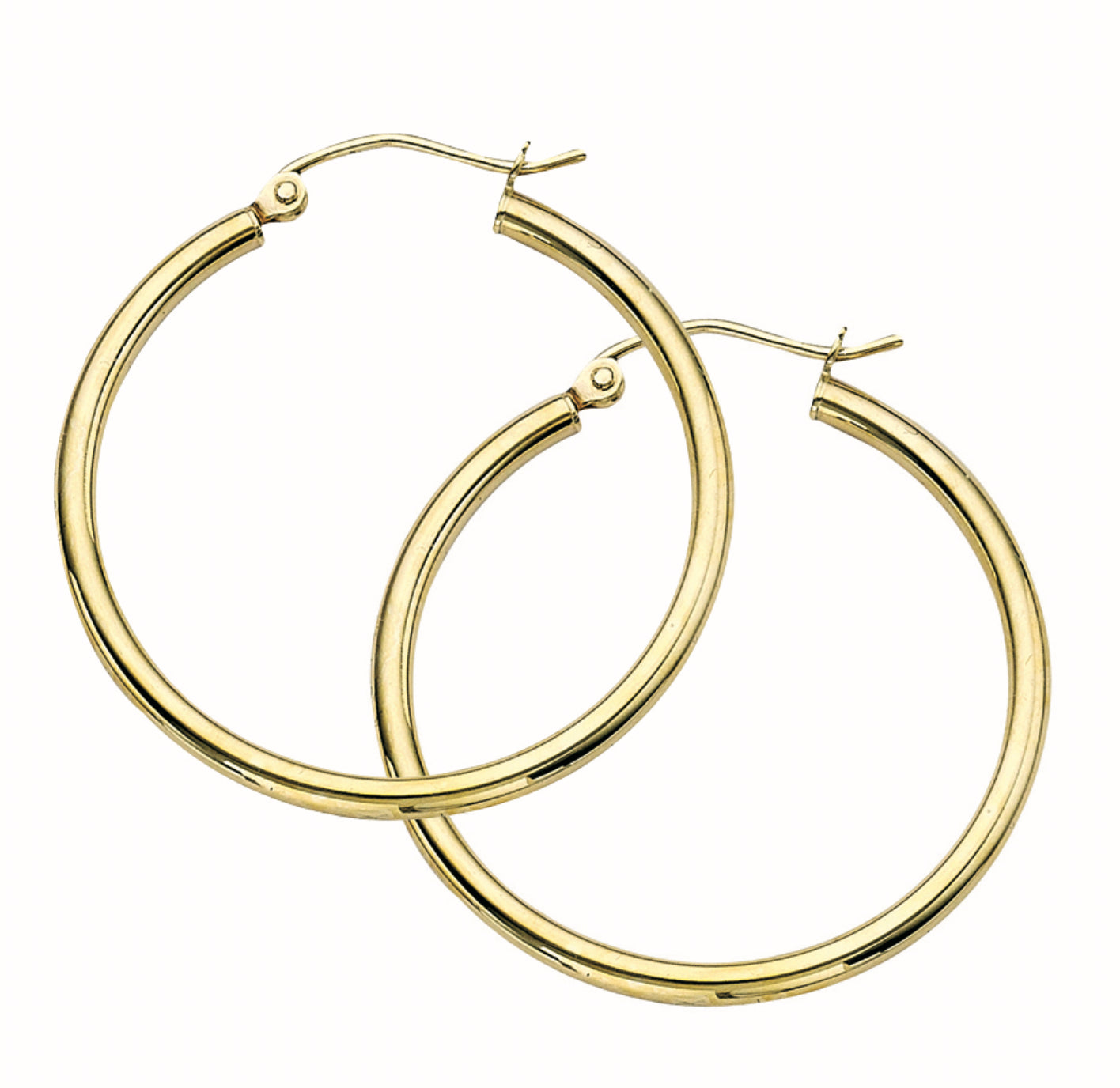 10K GOLD - HOOP EARRINGS 2X30MM.