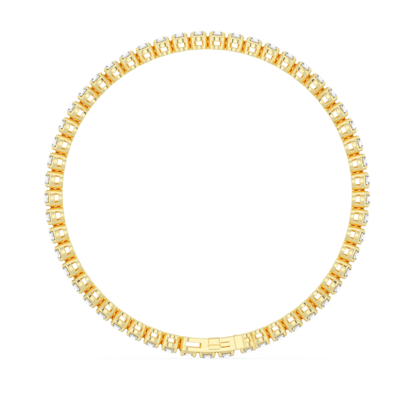 14K GOLD - LAB DIAMOND ROUNDED TENNIS BRACELET.