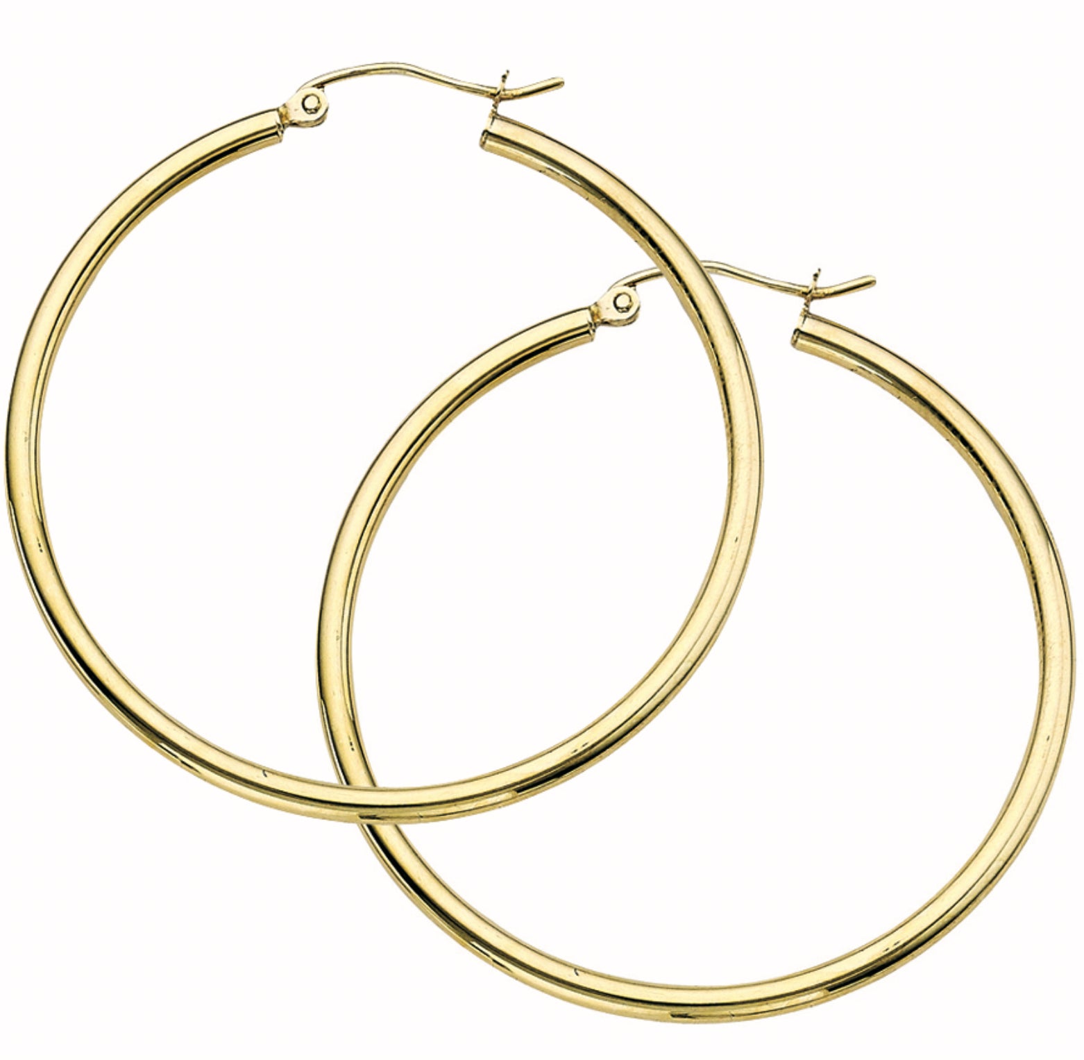 10K GOLD - HOOP EARRINGS 2X40MM.