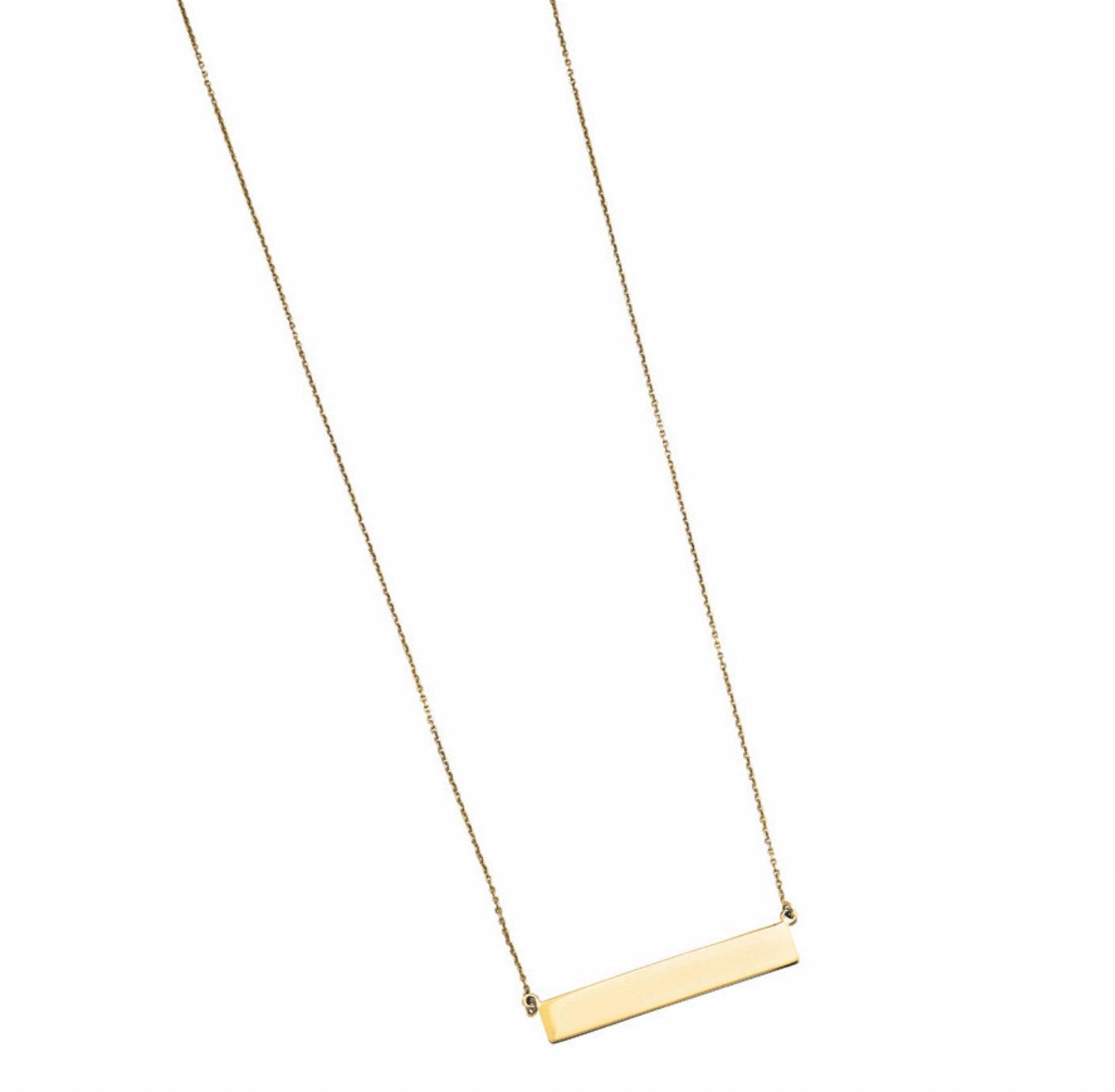 14K GOLD - POLISHED BAR NECKLACE.