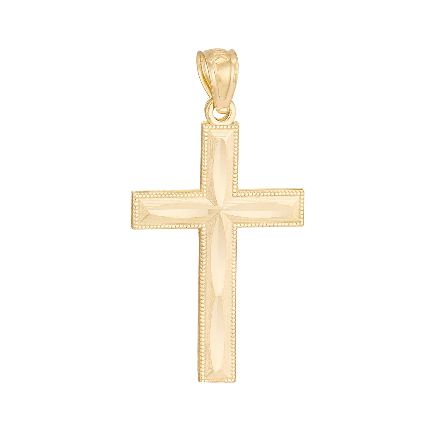 10K GOLD - DIAMOND CUT CROSS PENDANT.