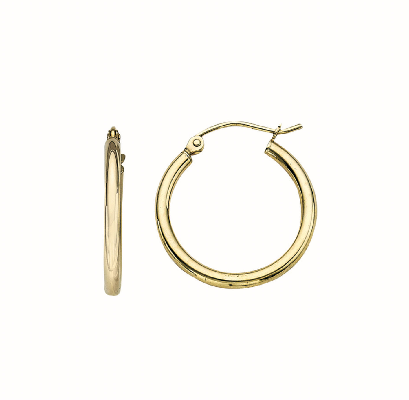 10K GOLD - HOOP EARRINGS 2X20MM.