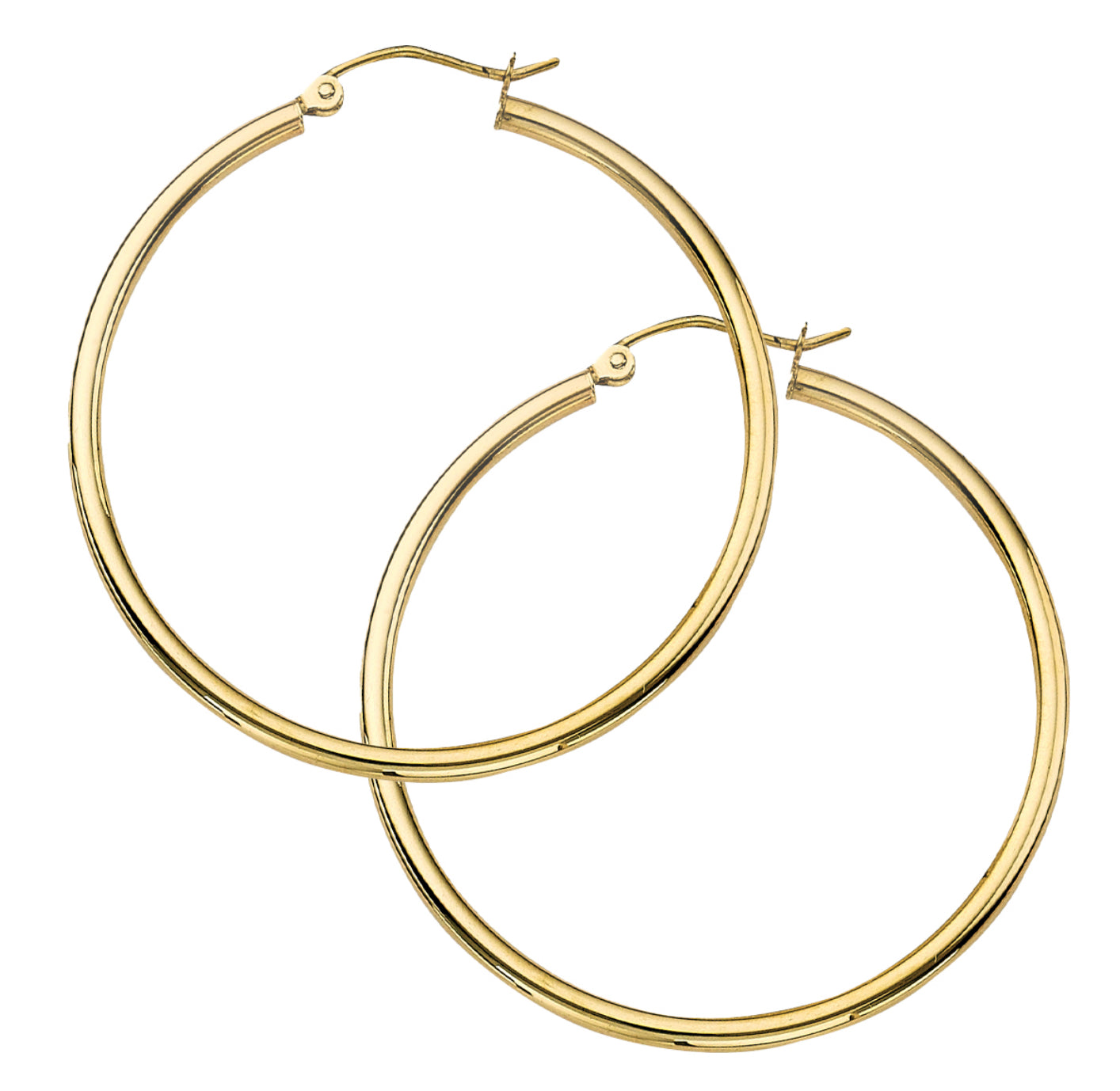 10K GOLD - HOOP EARRINGS 2X50MM.