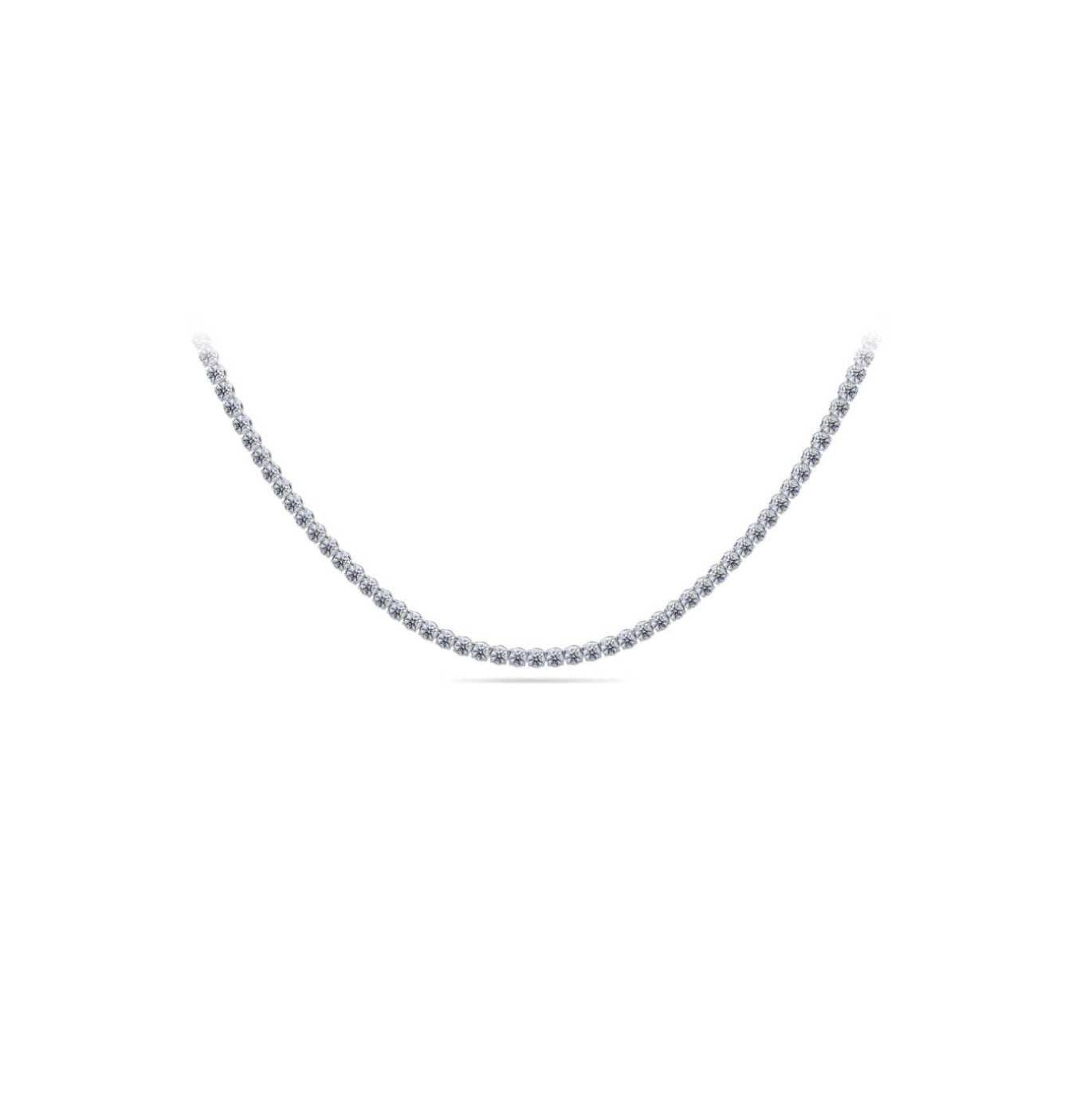 14K WHITE GOLD - LAB DIAMOND TENNIS NECKLACE.