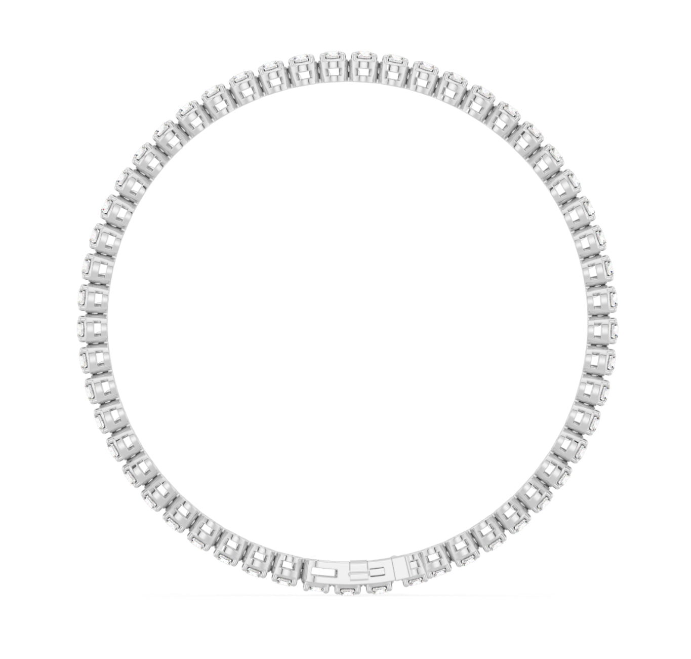 14K WHITE GOLD - LAB DIAMOND ROUNDED TENNIS BRACELET.