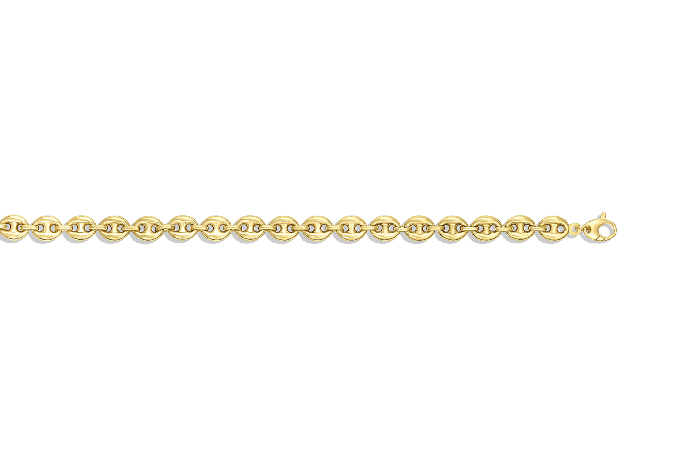 14K GOLD - PUFFED MARINER CHAIN 8.7MM.