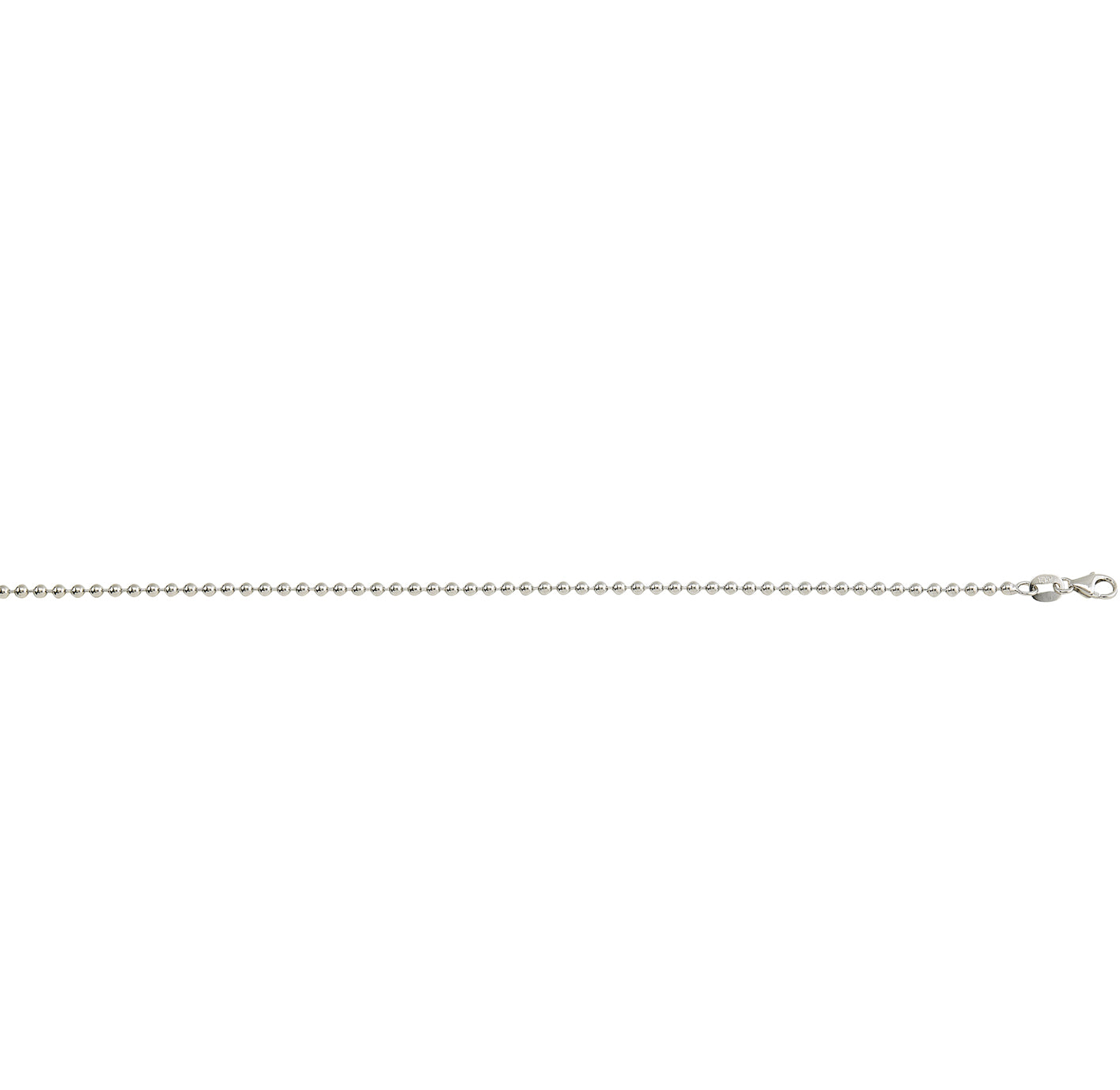 14K WHITE GOLD - POLISHED BALL CHAIN 2.5MM.