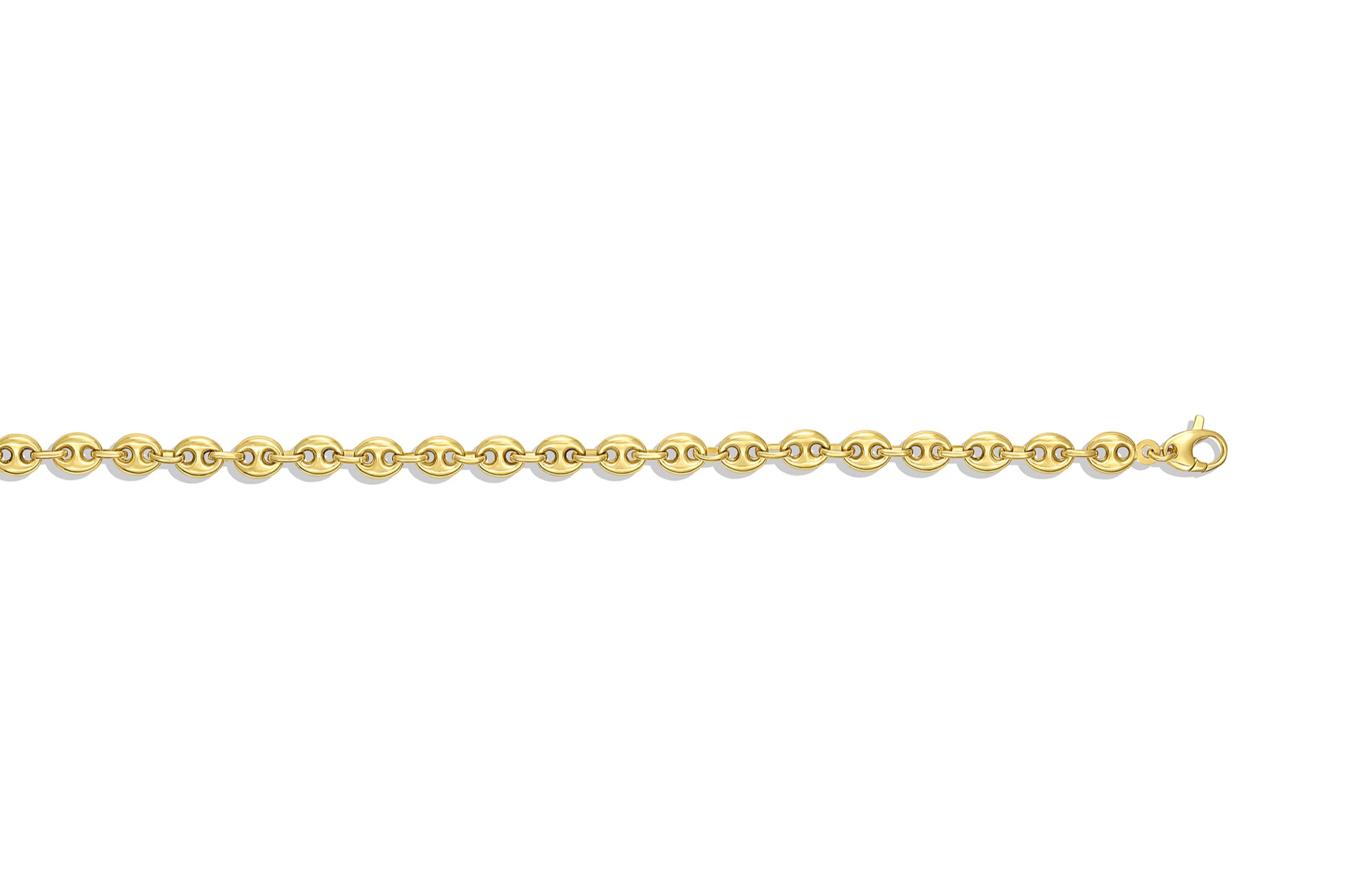 14K GOLD - PUFFED MARINER CHAIN 7.2MM.