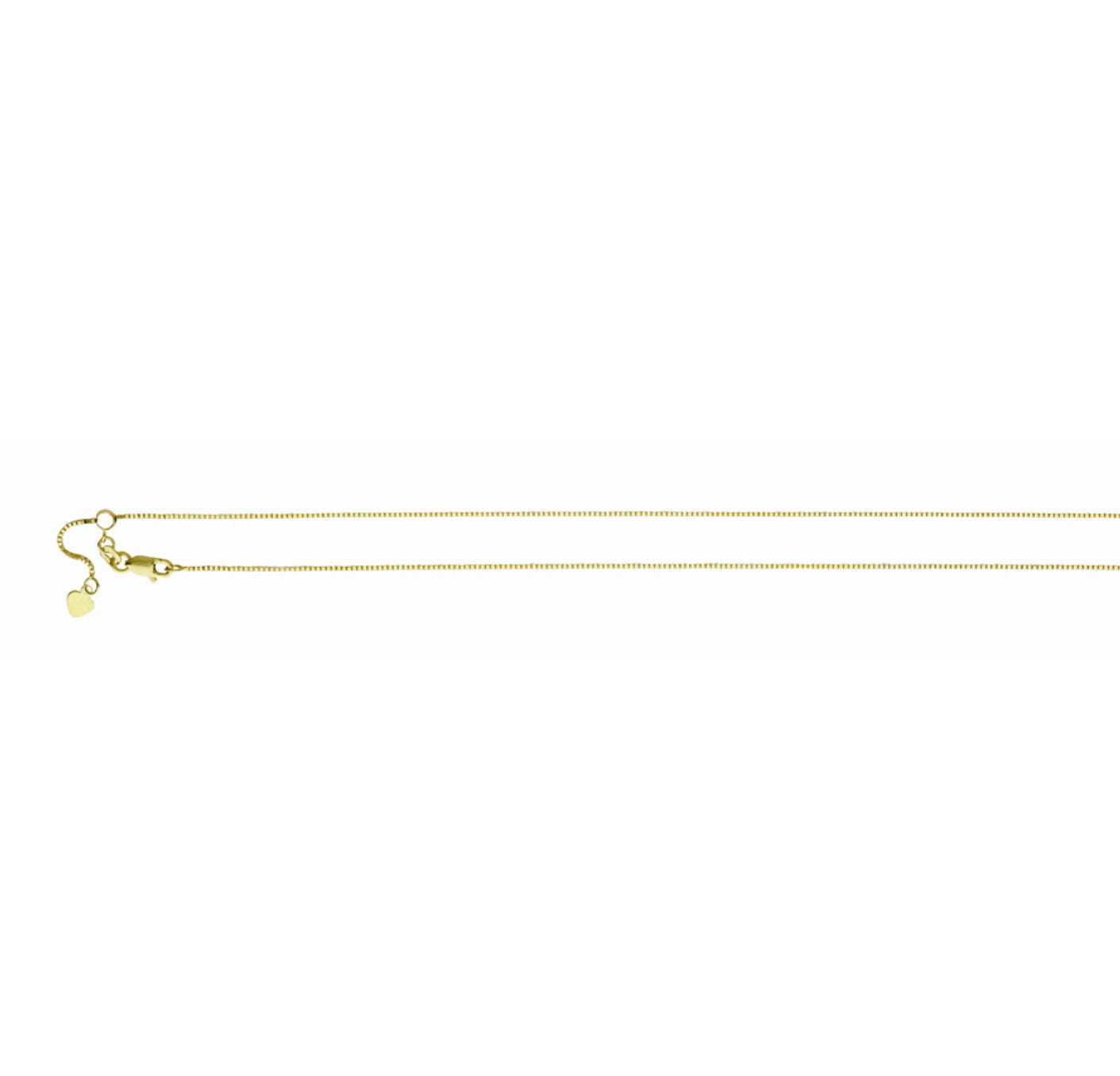 14K GOLD - MICRO ADJUSTABLE BOX CHAIN 0.8MM.