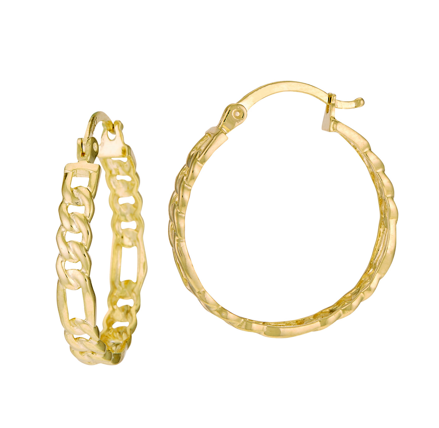 14K GOLD - FIGARO HOOP EARRINGS.