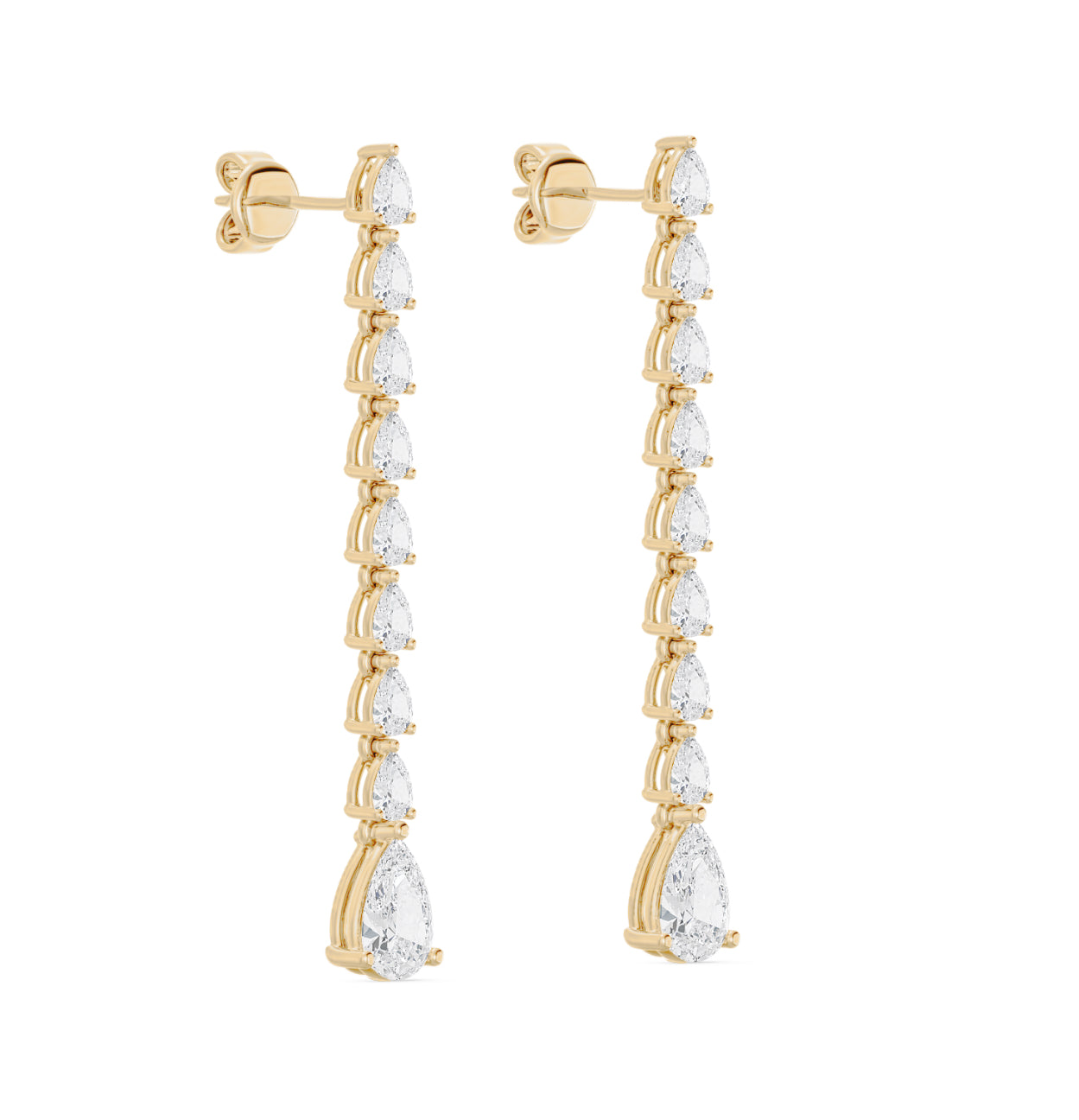 14K GOLD - PEAR DANGLE EARRINGS 2CT.