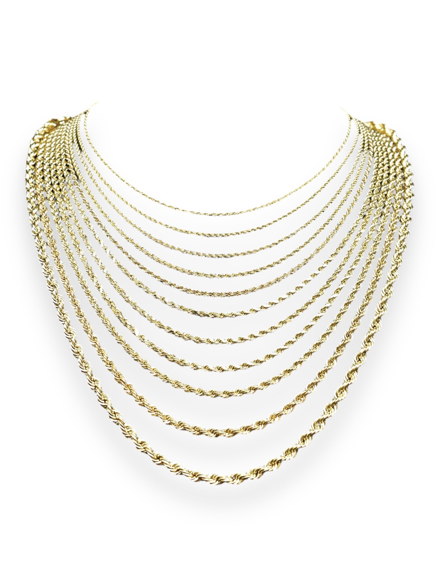 14K GOLD - ROPE CHAIN 3.5MM .